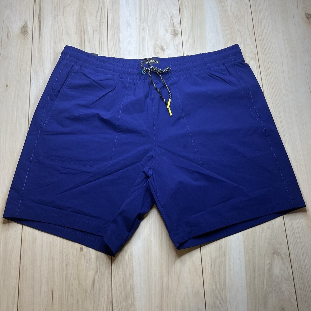 Bonobos NEW Rec Swim Shorts Pockets Drawstring UPF 50 Blue Mens Size XL 7" Ins